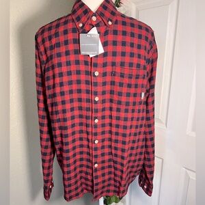 🔥NWT Eddie Bauer men’s  flannel, checked print, long sleeve shirt.